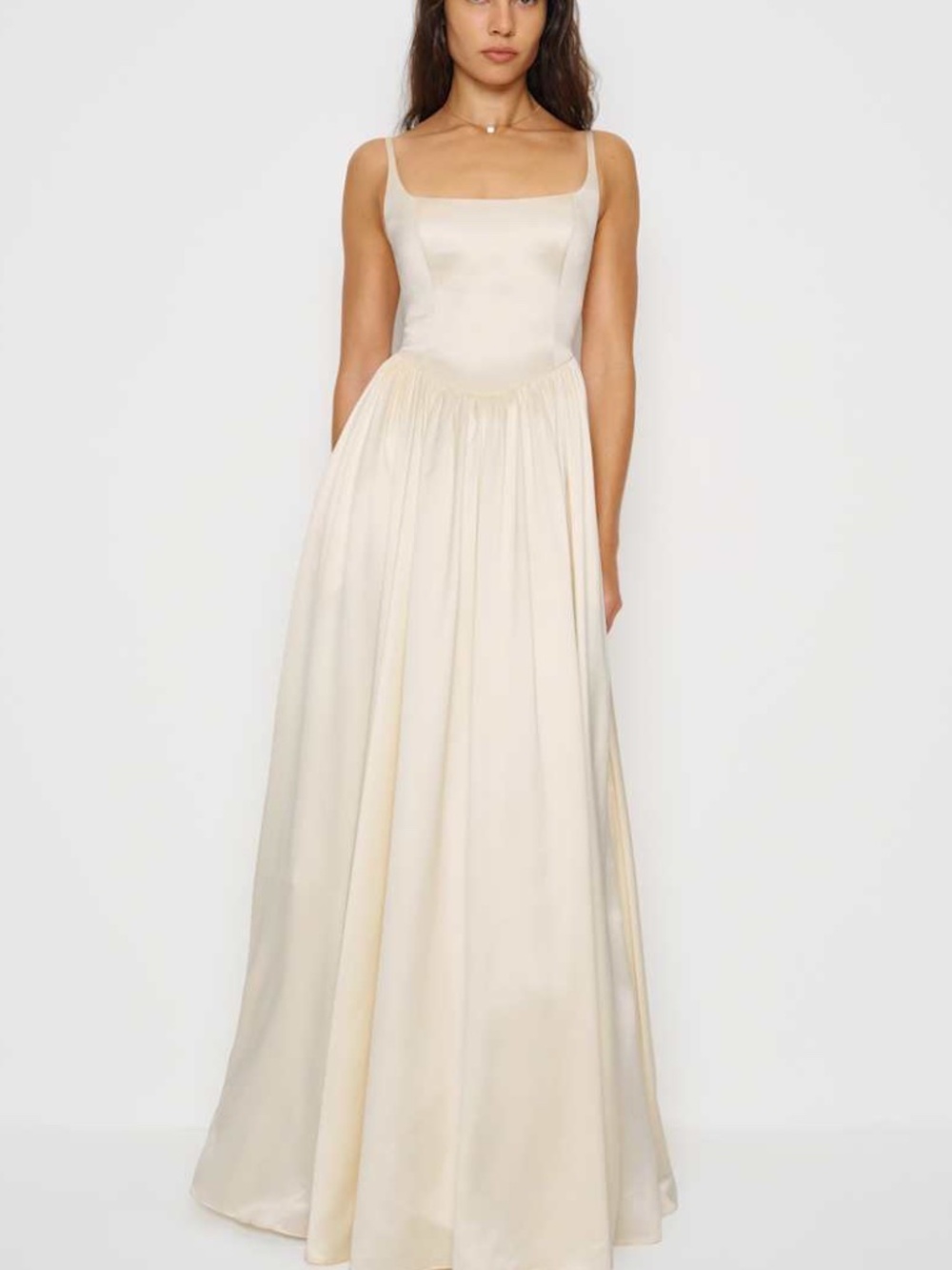 Reformation LIZ Ivory White Silk Maxi Dress Wedding Bridal Gown w/ tags Size 12